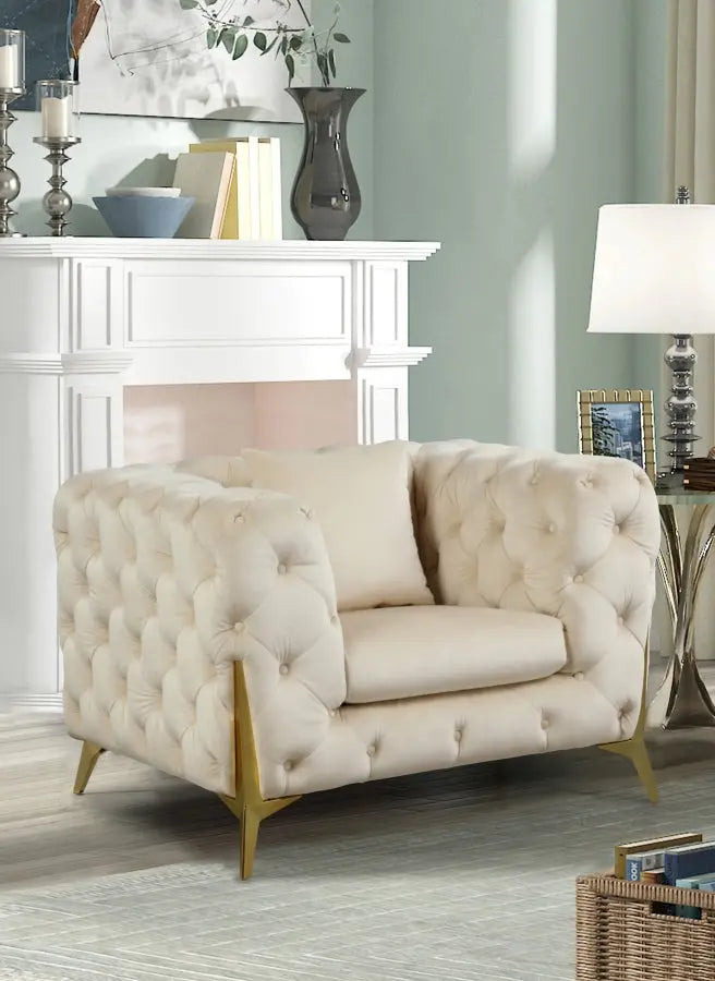 Meridian Furniture - Kingdom Chair In Cream - 695Cream-C