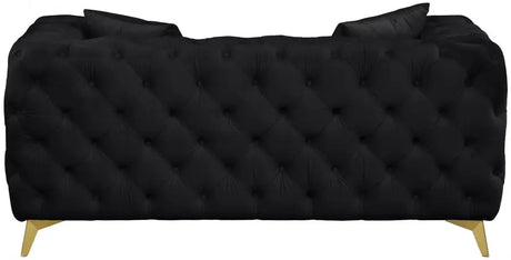 Meridian Furniture - Kingdom Velvet Loveseat In Black - 695Black-L