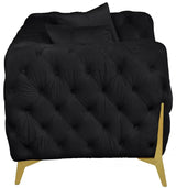 Meridian Furniture - Kingdom Velvet Loveseat In Black - 695Black-L