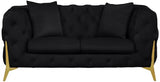 Meridian Furniture - Kingdom Velvet Loveseat In Black - 695Black-L