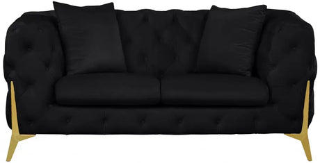 Meridian Furniture - Kingdom Velvet Loveseat In Black - 695Black-L