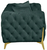 Meridian Furniture - Kingdom Velvet Loveseat In Green - 695Green-L