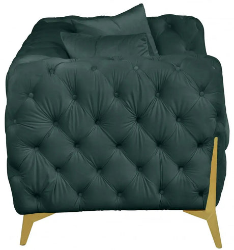 Meridian Furniture - Kingdom Velvet Loveseat In Green - 695Green-L