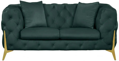 Meridian Furniture - Kingdom Velvet Loveseat In Green - 695Green-L