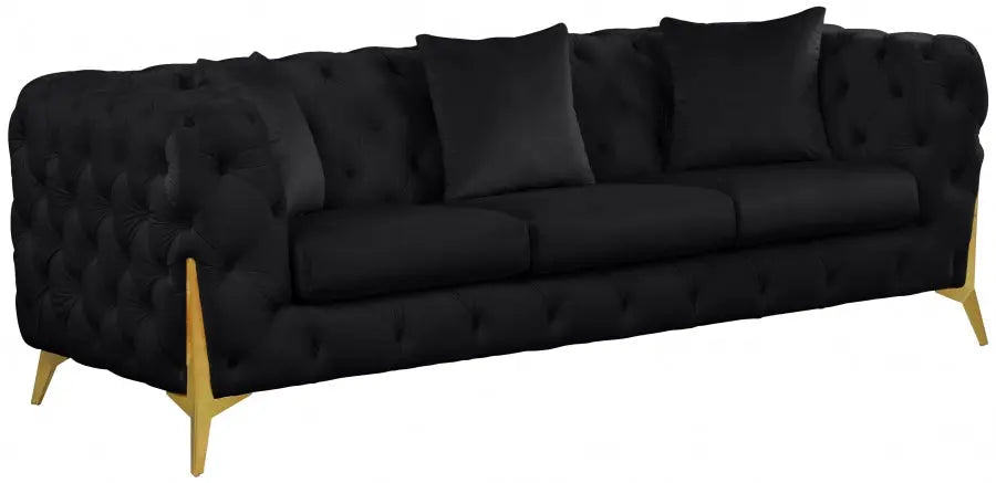 Meridian Furniture - Kingdom Velvet Sofa In Black - 695Black-S