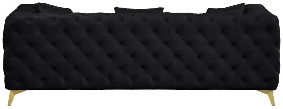 Meridian Furniture - Kingdom Velvet Sofa In Black - 695Black-S