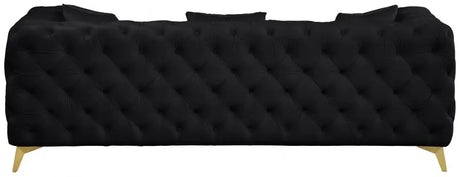 Meridian Furniture - Kingdom Velvet Sofa In Black - 695Black-S