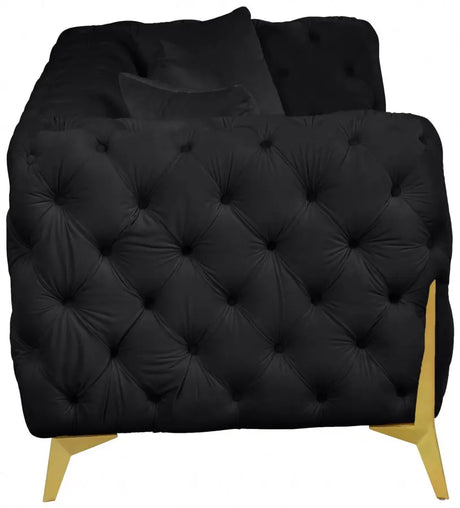 Meridian Furniture - Kingdom Velvet Sofa In Black - 695Black-S