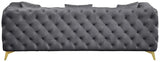 Meridian Furniture - Kingdom Velvet Sofa In Grey - 695Grey-S