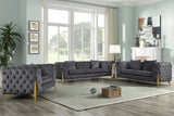 Meridian Furniture - Kingdom Velvet Sofa In Grey - 695Grey-S