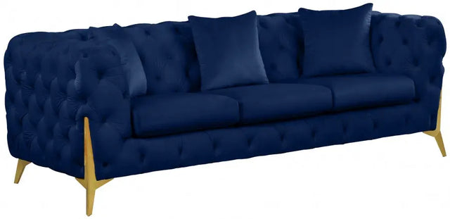 Meridian Furniture - Kingdom Velvet Sofa In Navy - 695Navy-S