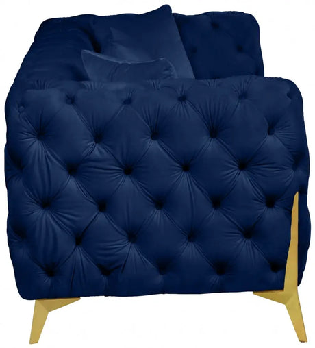 Meridian Furniture - Kingdom Velvet Sofa In Navy - 695Navy-S