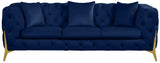 Meridian Furniture - Kingdom Velvet Sofa In Navy - 695Navy-S