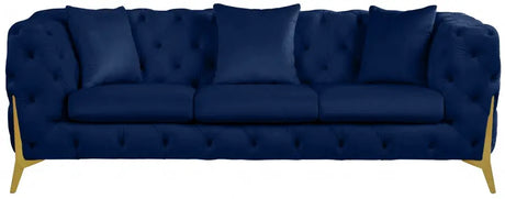 Meridian Furniture - Kingdom Velvet Sofa In Navy - 695Navy-S