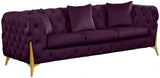 Meridian Furniture - Kingdom Velvet Sofa In Purple - 695Purple-S