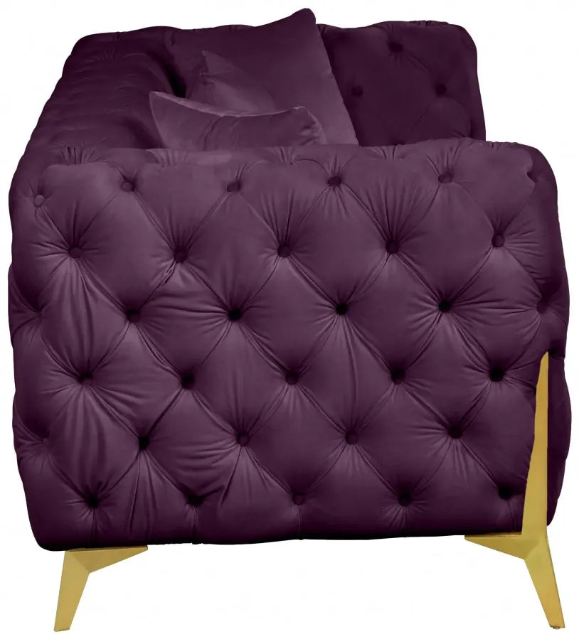 Meridian Furniture - Kingdom Velvet Sofa In Purple - 695Purple-S