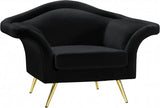 Meridian Furniture - Lips Velvet Chair In Black - 607Black-C