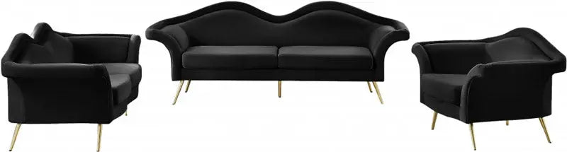 Meridian Furniture - Lips Velvet Chair In Black - 607Black-C