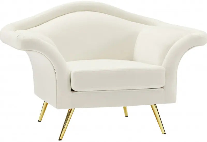 Meridian Furniture - Lips Velvet Chair In Cream - 607Cream-C