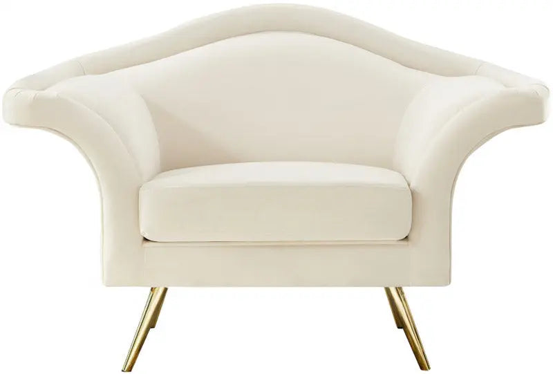 Meridian Furniture - Lips Velvet Chair In Cream - 607Cream-C