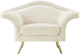 Meridian Furniture - Lips Velvet Chair In Cream - 607Cream-C