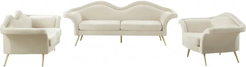 Meridian Furniture - Lips Velvet Chair In Cream - 607Cream-C