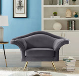 Meridian Furniture - Lips Velvet Chair In Grey - 607Grey-C