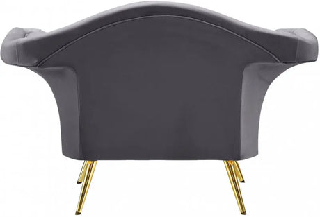 Meridian Furniture - Lips Velvet Chair In Grey - 607Grey-C