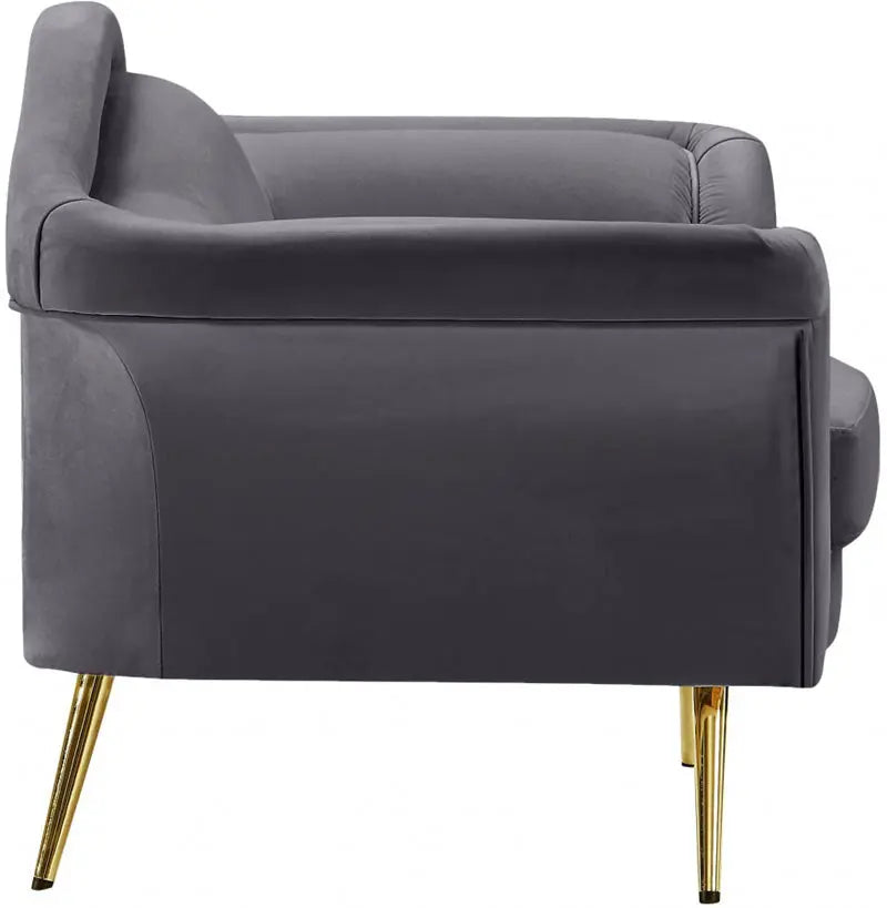 Meridian Furniture - Lips Velvet Chair In Grey - 607Grey-C