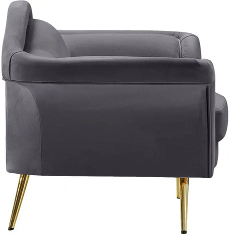 Meridian Furniture - Lips Velvet Chair In Grey - 607Grey-C