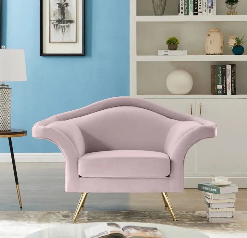 Meridian Furniture - Lips Velvet Chair In Pink - 607Pink-C