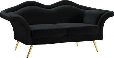 Meridian Furniture - Lips Velvet Loveseat In Black - 607Black-L