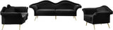 Meridian Furniture - Lips Velvet Loveseat In Black - 607Black-L