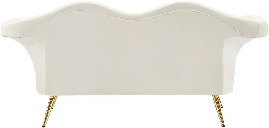 Meridian Furniture - Lips Velvet Loveseat In Cream- 607Cream-L