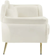 Meridian Furniture - Lips Velvet Loveseat In Cream- 607Cream-L