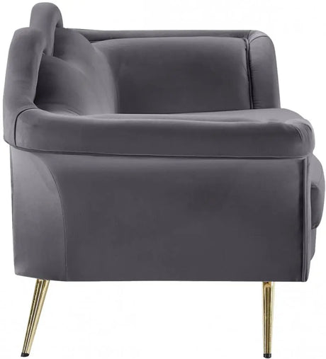 Meridian Furniture - Lips Velvet Loveseat In Grey - 607Grey-L