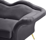 Meridian Furniture - Lips Velvet Loveseat In Grey - 607Grey-L