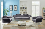 Meridian Furniture - Lips Velvet Loveseat In Grey - 607Grey-L