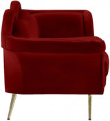 Meridian Furniture - Lips Velvet Loveseat In Red - 607Red-L