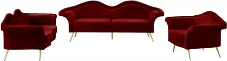 Meridian Furniture - Lips Velvet Loveseat In Red - 607Red-L