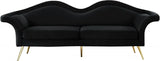 Meridian Furniture - Lips Velvet Sofa In Black - 607Black-S