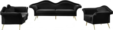 Meridian Furniture - Lips Velvet Sofa In Black - 607Black-S