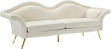 Meridian Furniture - Lips Velvet Sofa In Cream - 607Cream-S