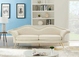 Meridian Furniture - Lips Velvet Sofa In Cream - 607Cream-S