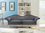 Meridian Furniture - Lips Velvet Sofa In Grey - 607Grey-S