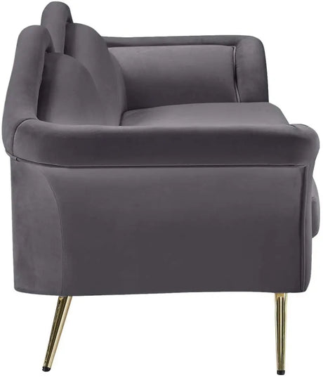 Meridian Furniture - Lips Velvet Sofa In Grey - 607Grey-S