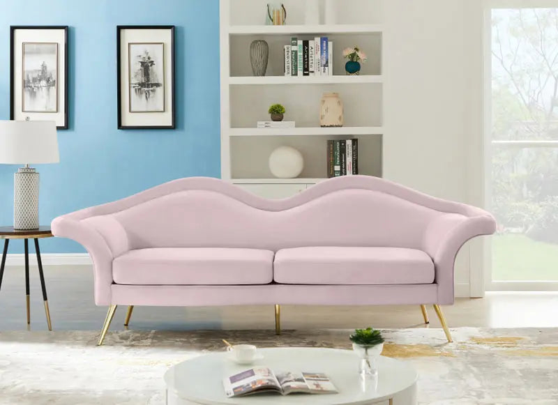 Meridian Furniture - Lips Velvet Sofa In Pink - 607Pink-S