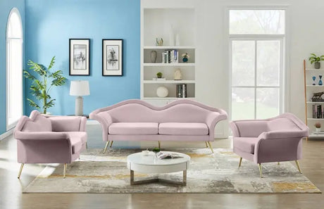 Meridian Furniture - Lips Velvet Sofa In Pink - 607Pink-S