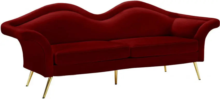 Meridian Furniture - Lips Velvet Sofa In Red - 607Red-S