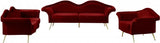 Meridian Furniture - Lips Velvet Sofa In Red - 607Red-S